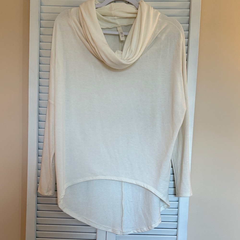 Jolie Cream Cowl or off shoulder  Neck Sweater
